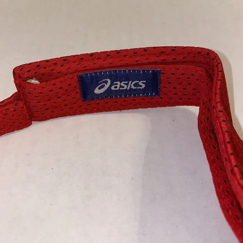 Asics red mesh